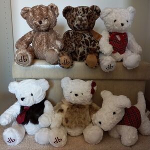 Bundle of 6! Dennis Basso Teddy Bears + Westie Dog from Various QVC Collections